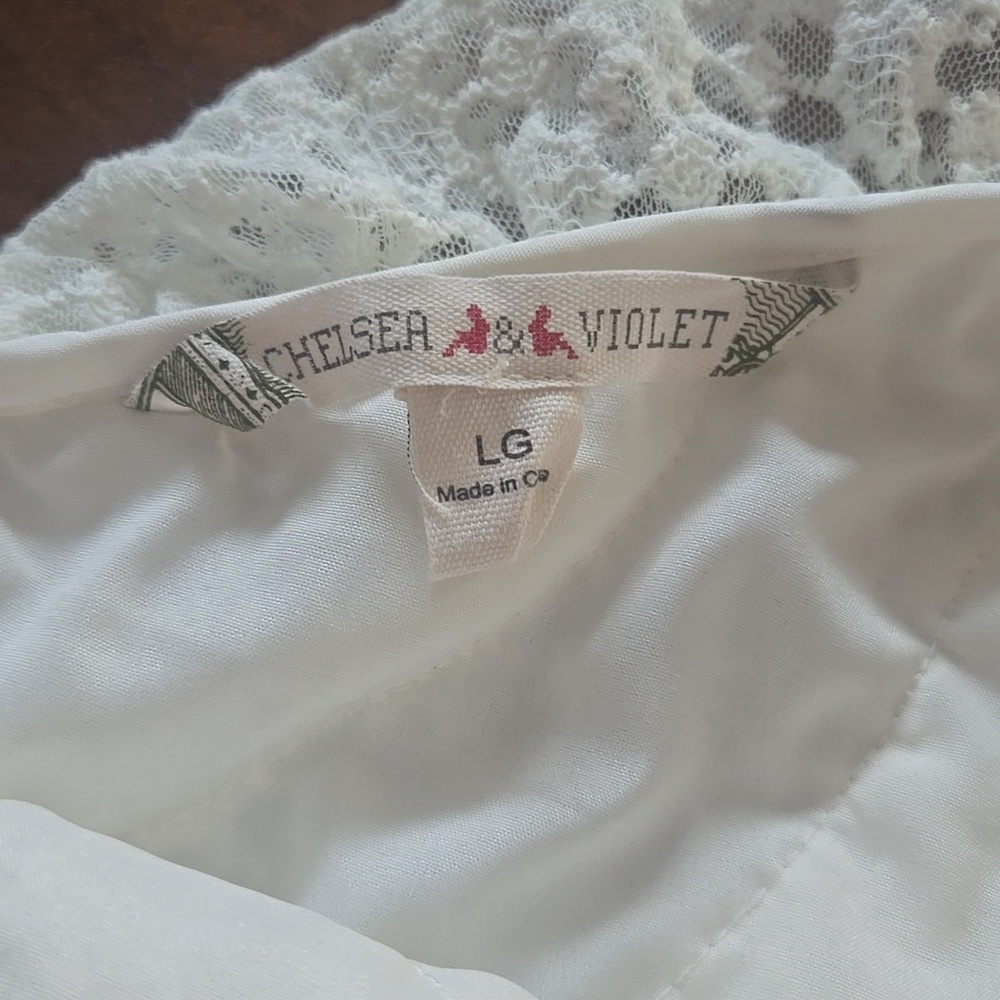 Chelsea & Violet One Shoulder White Tiered Lace Fit And Flare Mini Dress Large - Picture 4 of 11